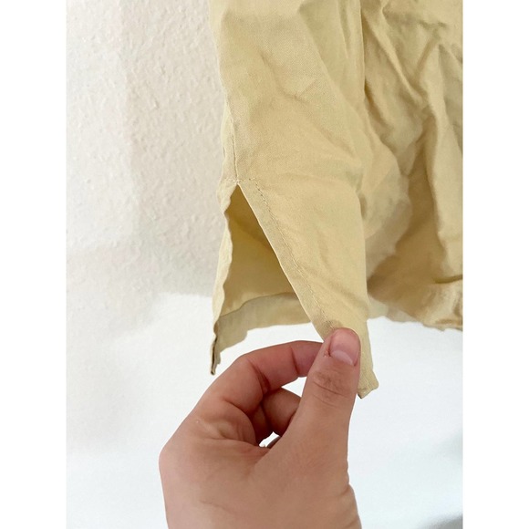 Anna and Frank Button Up Shirt, Womens, Silk, Yellow Cream - Picture 4 of 8